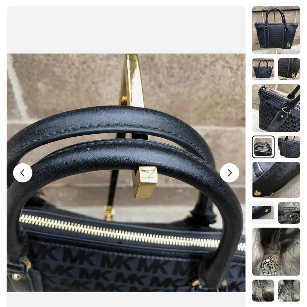 🖤Michael Kors Signature Griffin Jacquard Satchel Crossbody Newer Handbag - Picture 6 of 15